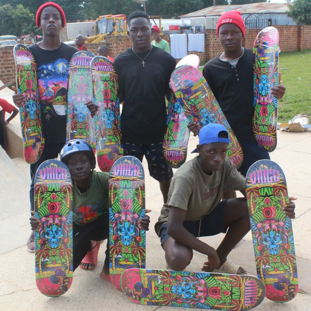 uganda_sk8bding's tweet photo. We would like to thank @Vnice_Skate nft for making this huge decks donation towards supporting our skateboard organization 🫶🙏 https://t.co/D6rFuDMAj4