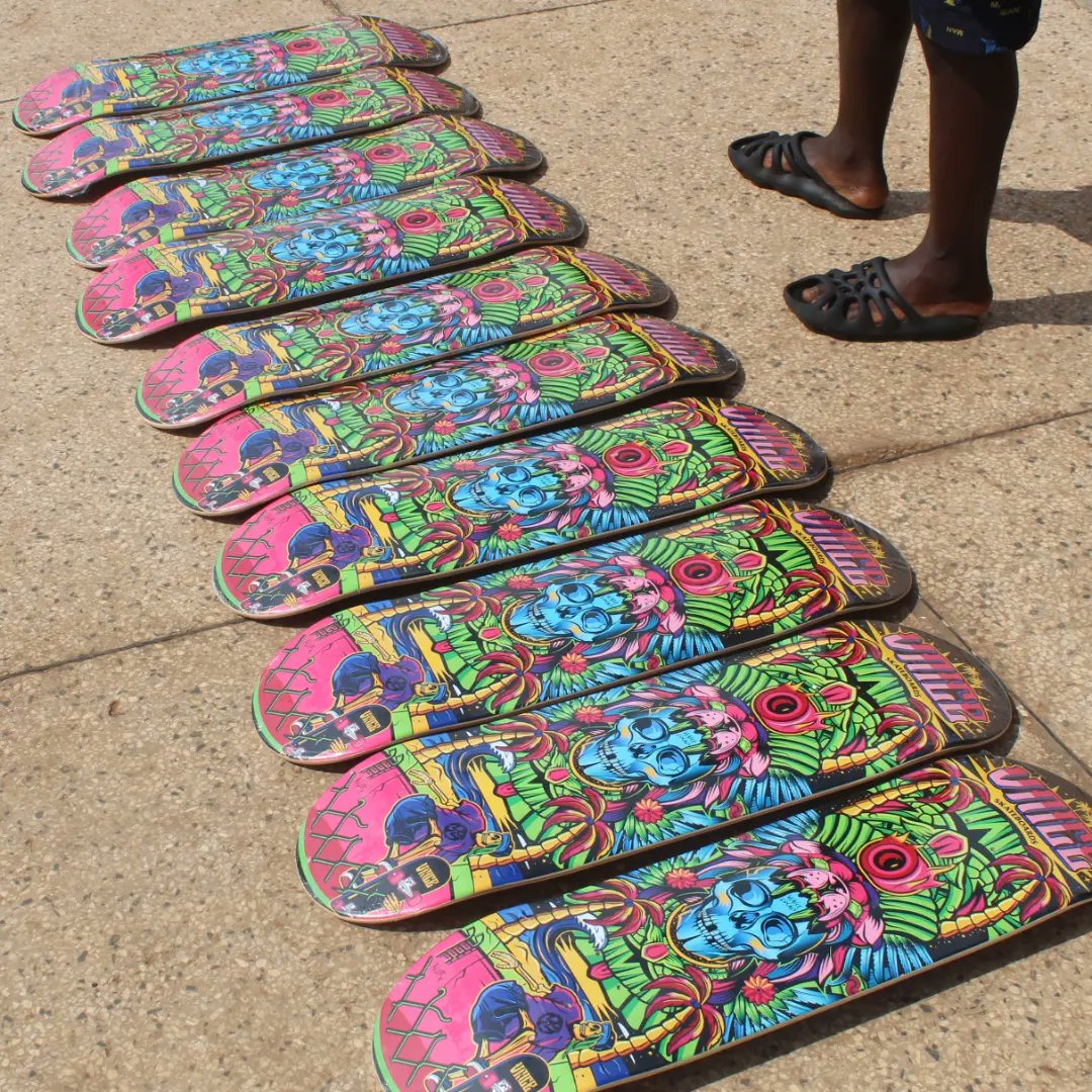 uganda_sk8bding's tweet photo. We would like to thank @Vnice_Skate nft for making this huge decks donation towards supporting our skateboard organization 🫶🙏 https://t.co/D6rFuDMAj4