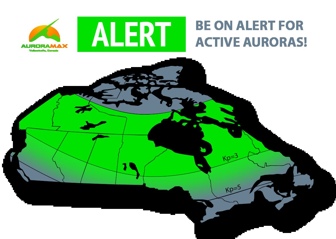 Heads up! If your region is shaded green, be on alert for #NorthernLights tonight and tomorrow night (October 3 and 4)!