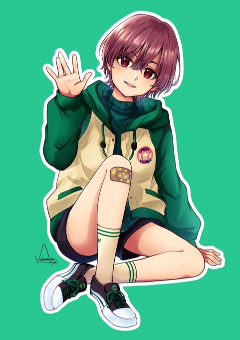 Green×Boy #sns秋の芸術祭2022#イラスト  #illustration 