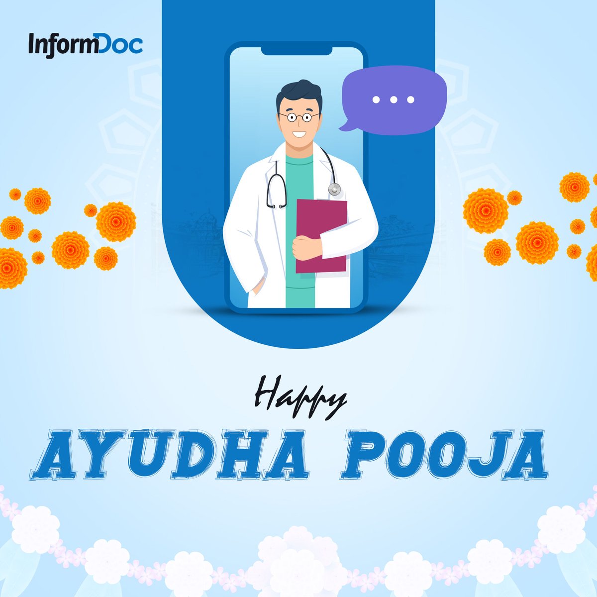 InformDoc's tweet image. Let us make the occasion of Saraswathi Pooja an occasion to offer our heartfelt prayers to the Almighty and seek their love. Happy Ayudha Pooja.

#informdoc #goddesssaraswati #ayudhapooja #saraswatipuja #saraswati #festival #vasantpanchami