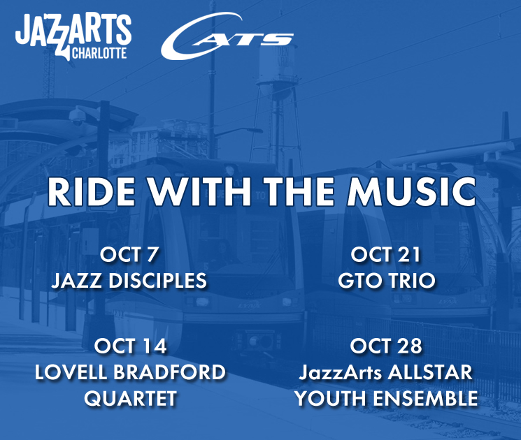 JazzArts Charlotte is thrilled to collaborate with CATS to 'Ride with the Music'. The community’s musical talent will be at CATS stops every Friday in October. Keep an ear out all fall. ow.ly/vPwF50L0nfM 
#JazzCLT #CLT #RideCats