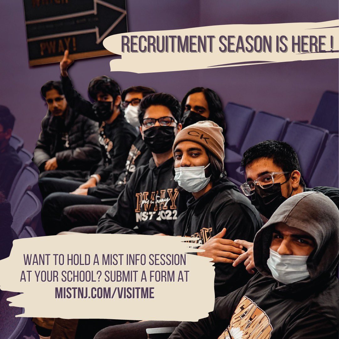 Want the MIST NJ team to visit your school? Sign up for a recruitment event TODAY with the link in bio or through mistnj.com/visitme . The sooner you fill out the form, the better! We can't wait to meet you all soon inshaAllah!