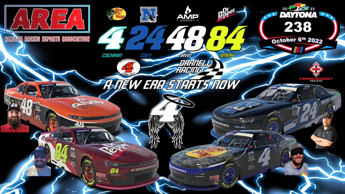 Darnell Racing is excited for our next adventure in <a href="/AREAiRacing/">AREA iRacing</a> . We have started a Lodgebox team this year and this is who will be piloting our cars. Matt Cochran, Jim Coey, Paul Irvin, and Forrest Smith. Ready to roll Thursday night in Daytona!!!