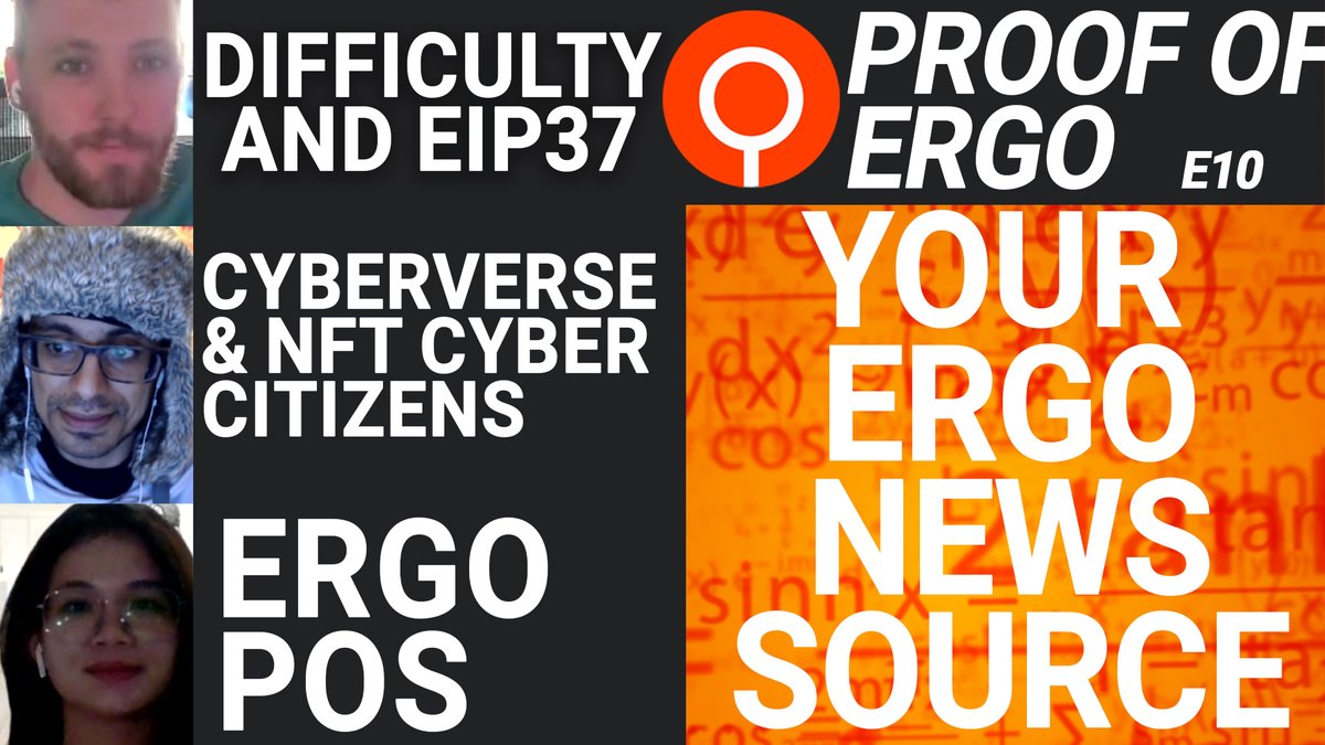 Proof of Ergo (@proofofergo) on Twitter photo 🔥Proof of #Ergo e10 streaming now!
▫️<a href="/AGlasgow12/">a.glasgow12@btinternet.com</a> of #ErgoFoundation on difficulty adjustments & #EIP37
▫️<a href="/gammahazard/">Curse (CM Mongo)</a> of CyberCitizens.io & <a href="/ErgoPixels/">ErgoPixels</a> talks upcoming IDO
▫️@LeXuan333 of #ErgoPOS & @myergopos explains point of sale tech
👉youtu.be/hVjMz6ffL50 $ERG 🔥Proof of #Ergo e10 streaming now!
▫️<a href="/AGlasgow12/">a.glasgow12@btinternet.com</a> of #ErgoFoundation on difficulty adjustments & #EIP37
▫️<a href="/gammahazard/">Curse (CM Mongo)</a> of CyberCitizens.io & <a href="/ErgoPixels/">ErgoPixels</a> talks upcoming IDO
▫️@LeXuan333 of #ErgoPOS & @myergopos explains point of sale tech
👉youtu.be/hVjMz6ffL50 $ERG