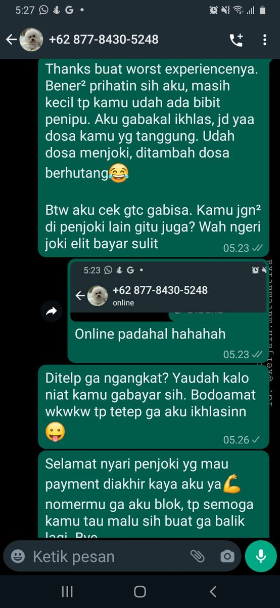 flawlyara's tweet image. Tiaa
+62 877-8430-5248
Wa.me/6287784305248
087784305248

Gtcnya di hide, feelingku dia emg suka nipu. Kasian mana masih muda, kalo gaada uang mah ya harusnya nanya temen aja atuh. Beneran bingung wkwk definisi dibaikin malah ngelunjak. Gws syg

tag. Scammer hnr penipu kabur