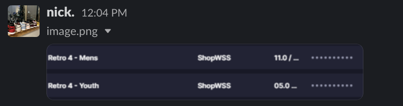 shoeplexus's tweet photo. Black Canvas Jordan 4's from our WSS early release ping today..
Yes, retail was paid for the 500 pairs we cooked for our members on our #RandomSKUACO. We don't charge a fee for any pairs we cook for our members. Even if we cook 1000 pairs.
+B https://t.co/EmFCiacyoR