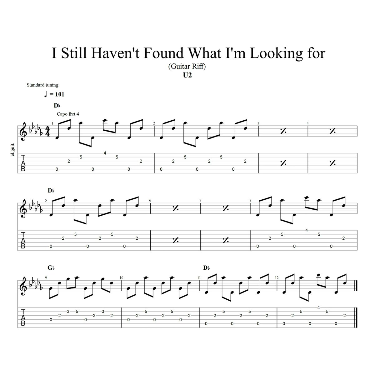 ruki_bear's tweet image. #1日1リフ 175日目
U2 - I Still Haven&apos;t Found What I&apos;m Looking for
のギターリフです。

二段目から歌入ります。
Gbのところは録音ヴァージョンでは、変則的なパターンですが、他のパターンと揃えて良いと思います。

#U2 #IStillHaventFoundWhatImLookingFor #TheJoshuaTree #TheEdge #GuitarRiff