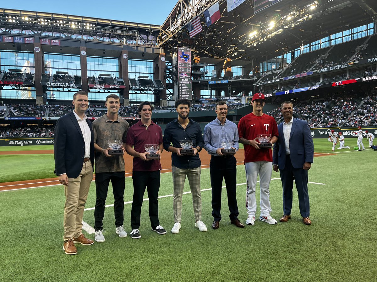 RidersBaseball's tweet photo. So proud of our boys 🥹

@Rangers Minor League Award winners! https://t.co/FYzoRDPpMm