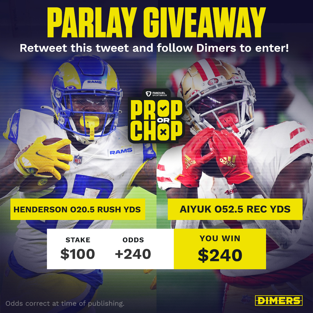 dimerscom's tweet photo. 💰 MNF PARLAY GIVEAWAY 💰

We've slammed down $100 in a parlay on tonight's Prop or Chop picks and we'll be giving away the winnings to 1️⃣ lucky follower if it hits!

To enter:

🚀 Follow @DimersCom
🚀 Retweet this tweet

Winner drawn at random‼️ https://t.co/jddWJWqmOv