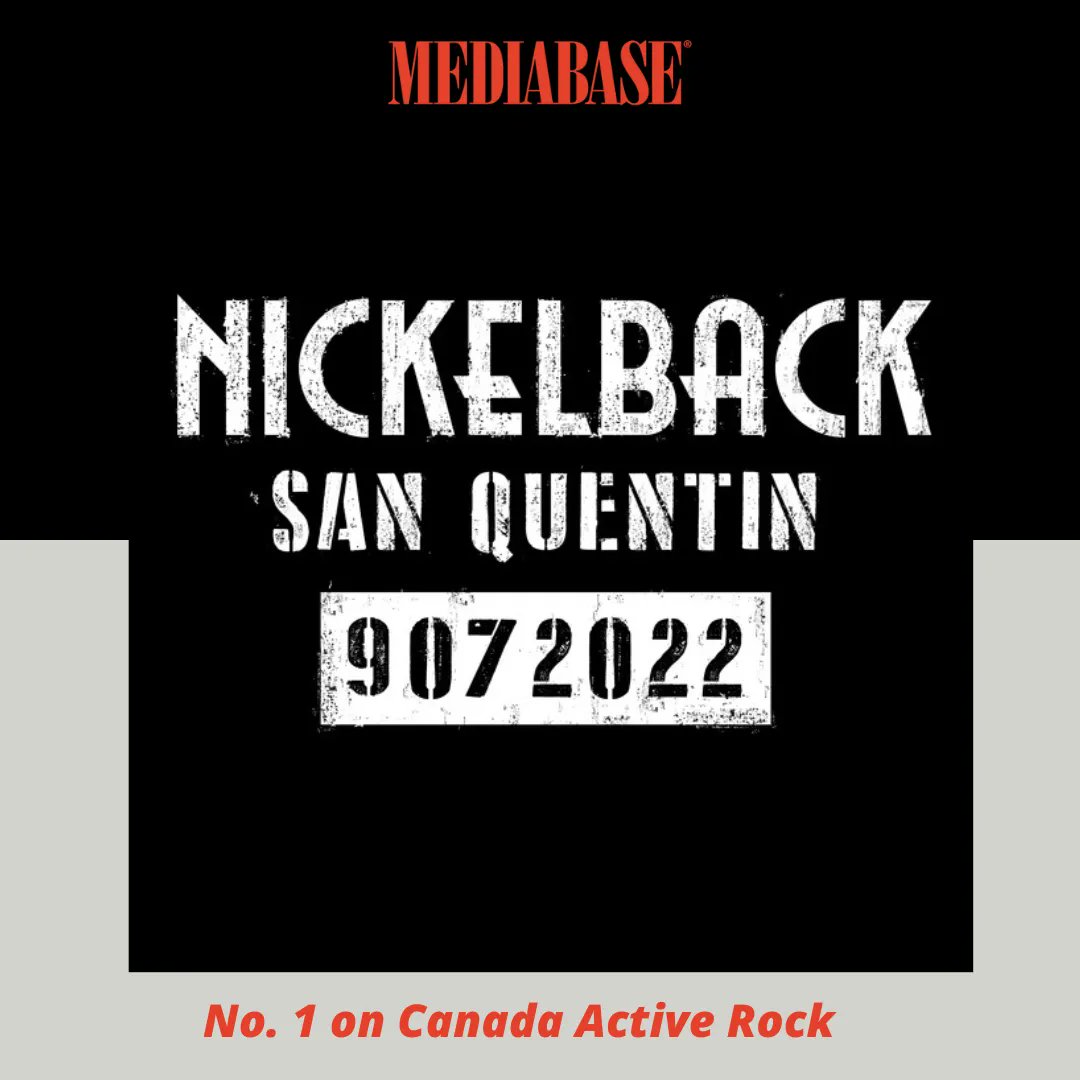 MediabaseCharts's tweet photo. “Congratulations to Nickelback for their New No. 1 hit with “San Quentin” on the Mediabase Canada Active Rock Music Chart." Click the link in our bio to listen to all our New No. 1 hits! (Mediabase / Copyright © 2022 Mediabase) #mediabase #canadaactiverock #radio #nickelback https://t.co/pI7Lvnxqzz