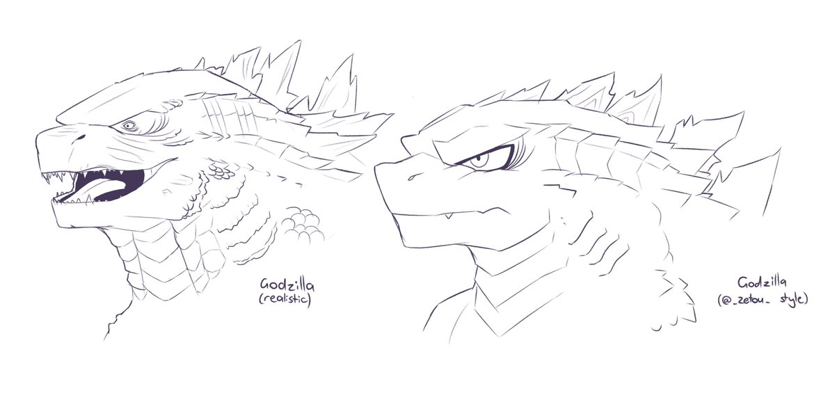 godzilla study from a while ago ft. @/_zetou_'s godzilla 