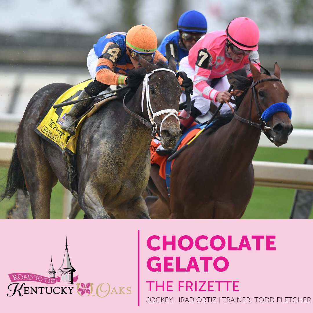 CHOCOLATE GELATO has earned herself 10 points on the Road to the Kentucky Oaks!🌺 📸: @coglianesephoto