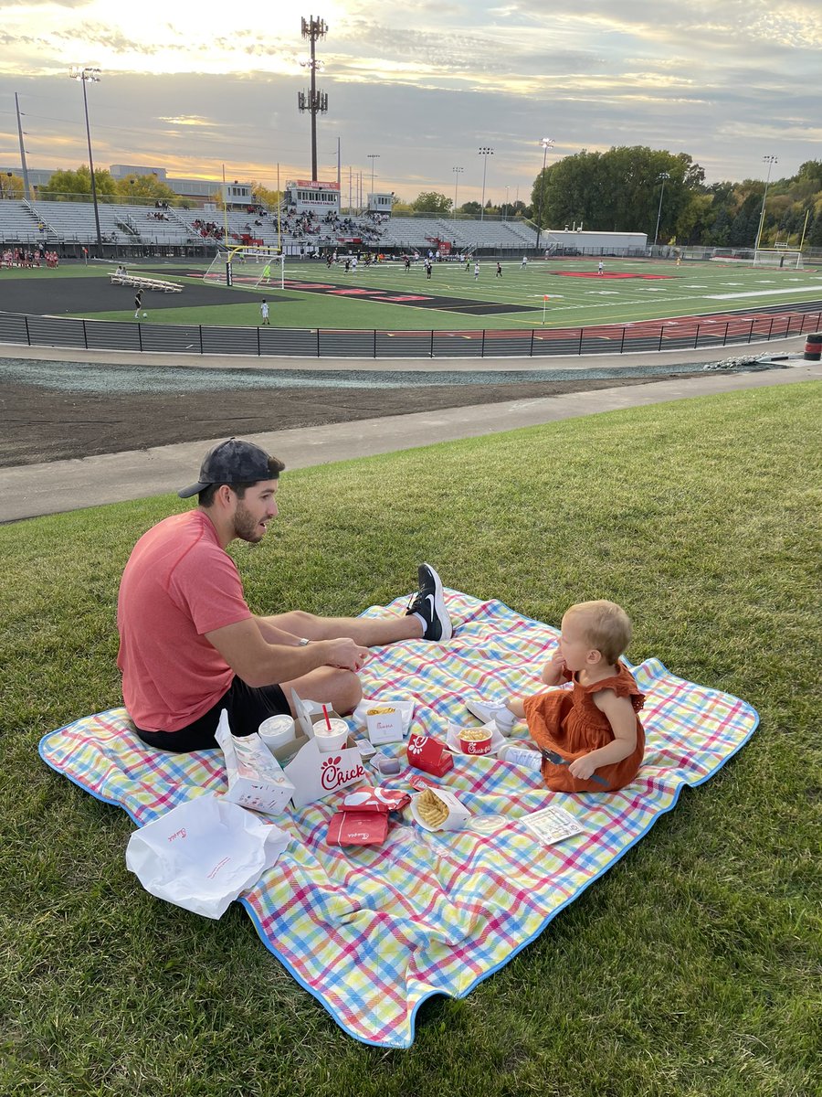 Little family picnic watching eagles boys and girls soccer!
