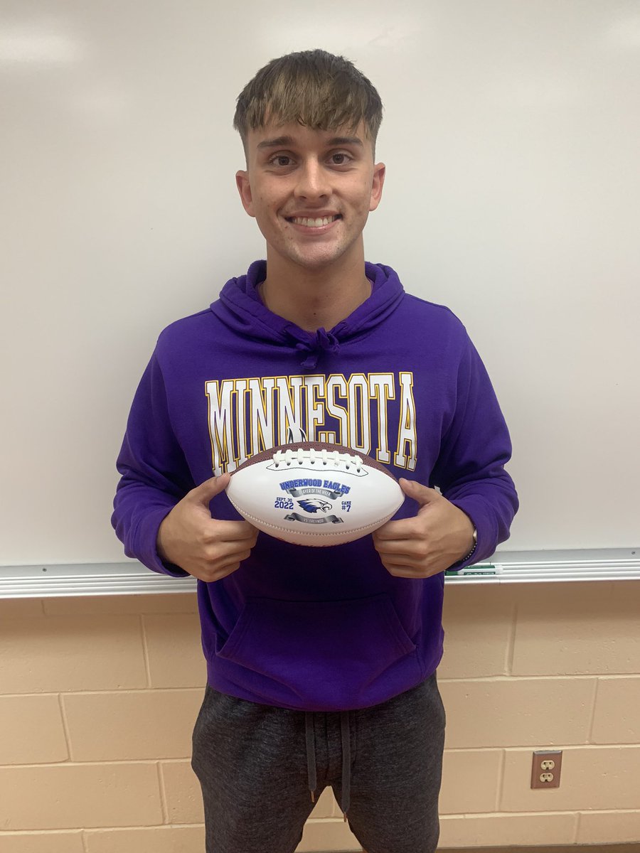 Wyatt Baker earned week 6 Player of the Week honors! Congrats, Wyatt!