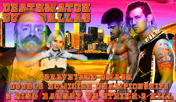 CultWrestle's tweet image. @ThreeRingBarney will go up against Strike 2 Kill in a Graveyard Smash... pin, submit or bury your opponent alive.