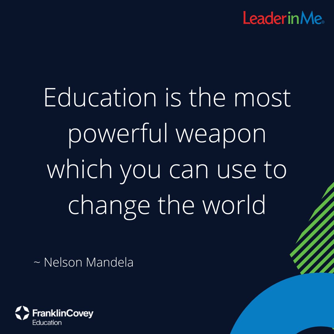 FCEdu_AUS_NZ's tweet photo. "Education is the most powerful weapon which you can use to change the world." - Nelson Mandela
#FranklinCovey #aussieed #edutweetoz #LeaderinMeAUSNZ #Leaderinme #LiM #Education #LeaderinMeEducation #edtech #NZed #Leadership #Edchat #tlim https://t.co/FlvAcjtBf8