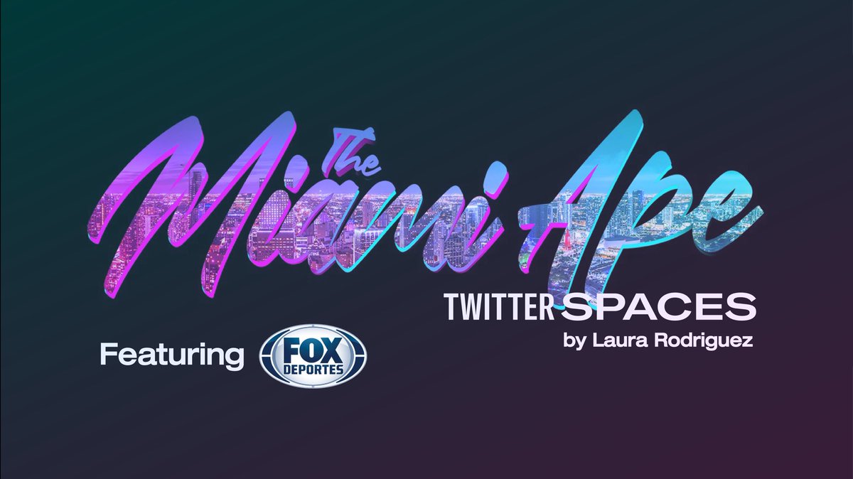 TheMiamiApe's tweet photo. The Miami Ape Space🎙 Ft. FOX Deportes

Join me tomorrow at 11:00AM EST to Welcome @FOXDeportes into the Web3 Space. 

Let’s talk about sports,their journey, plans, community &amp; impact🏀🏈⚽️

Set a reminder! You do not want to miss the news💥 https://t.co/5S2qa8OcaG https://t.co/KAOkhHxZKS