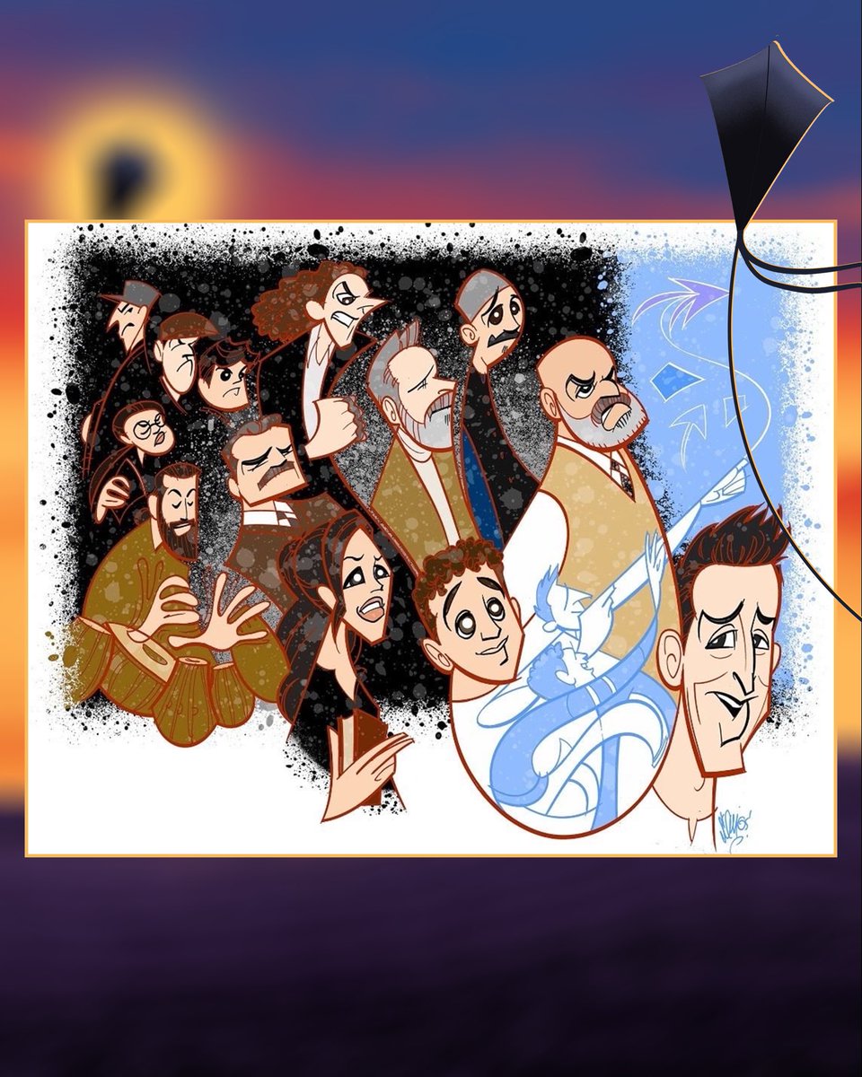 kiterunnerbway's tweet photo. We are simply blown away by this beautiful artwork of the cast of The Kite Runner on Broadway by the super talented @SquigsRobertson in commemoration of our opening night this summer! https://t.co/cGAItDE7c2