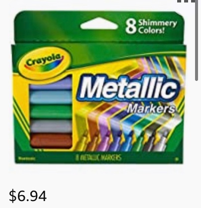 AndiPKeaton's tweet photo. ✨📌For a📌✨ If we post our lowest priced item maybe we’ll get some movement? Stickers for classroom management and metallic @Crayola markers - art teacher must! Anything helps.💚🧡💜#clearthelist #crayola #TexasGirl #texasteachers #mondaynightmiracle https://t.co/mgdTSrhowS https://t.co/92JxaDhvJh