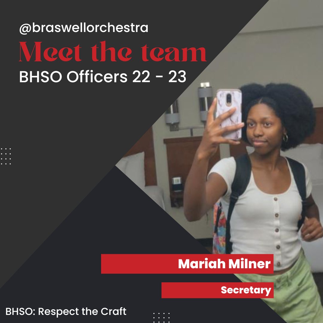 braswellorch's tweet photo. Mariah Milner plays viola with the #BHSO
One reason Mariah makes a great officer is that she's always working hard to make each day count for her and those around her
.
.
.
#braswellhighschool #braswellorchestra #bengalexcellence #respectthecraft https://t.co/p1u72kvFdo