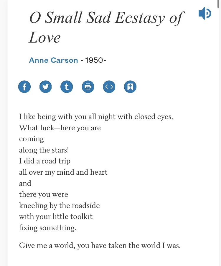 Tonight's poetry thread:  LOVE

Here's a killer by Anne Carson.  Feel free to add poems.