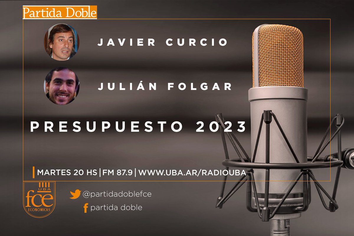 PartidaDoblefce's tweet photo. Mañana en "Partida Doble" Javier Curcio y Julián Folgar 
@j_folgar @ocetrangolo1 https://t.co/HYKwoEwir8