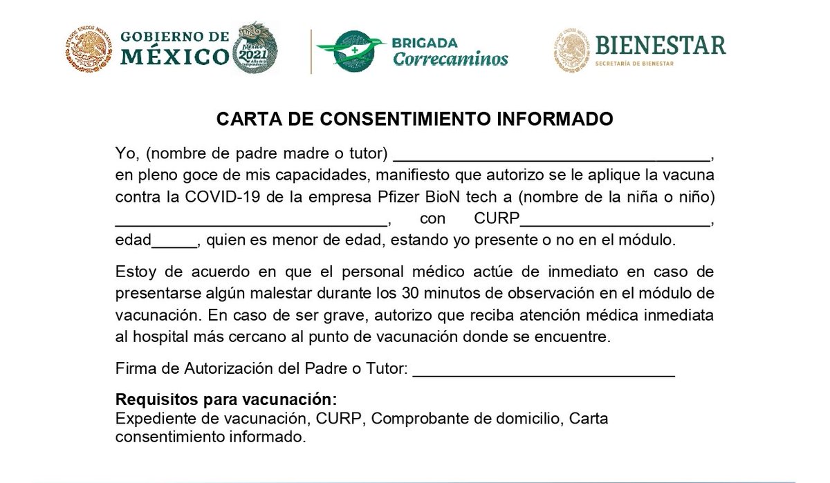 Secretaría de Salud on Twitter: "REQUISITOS: Segunda dosis (5-11 años