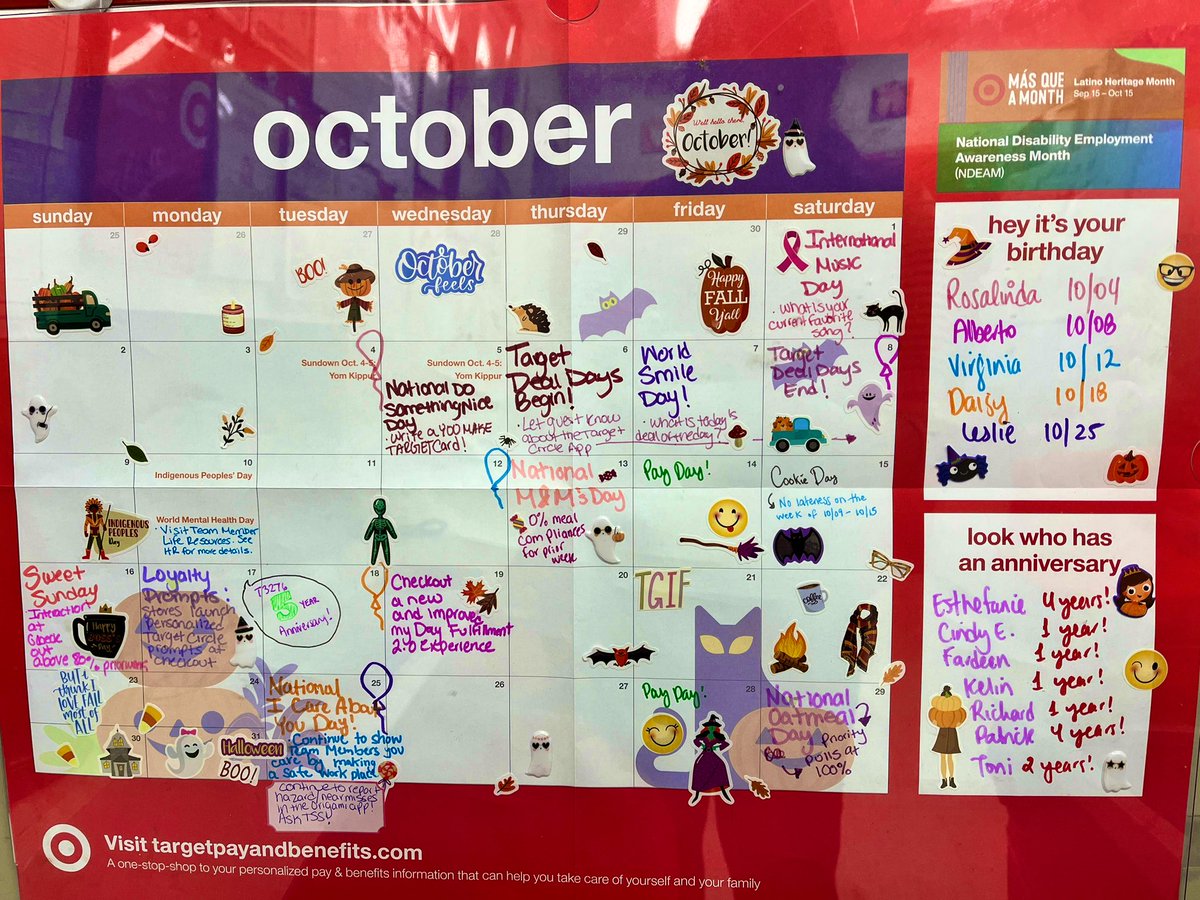 LeslieTGT's tweet photo. Boo! π» #October has creeped up on all of us π Canβt wait for my birthday and for #Halloween π½ #Target #T3276 #FFFCalendar #TargetCalendar https://t.co/8LXvBYwz7c