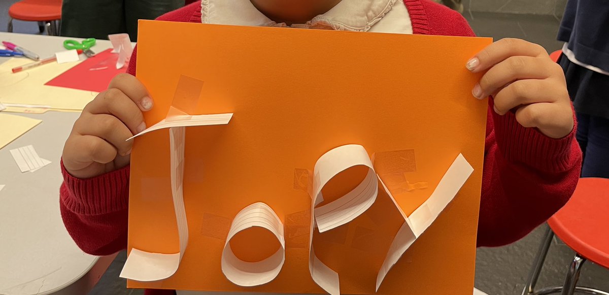 reidgreenblue's tweet photo. With our 2nd graders we made 2.5D name signs to keep at those basics (scissors skills, folding) but also get them thinking about about paper as a non-flat material. #makered #pyp #pypdesign https://t.co/XHK6FxiuFv