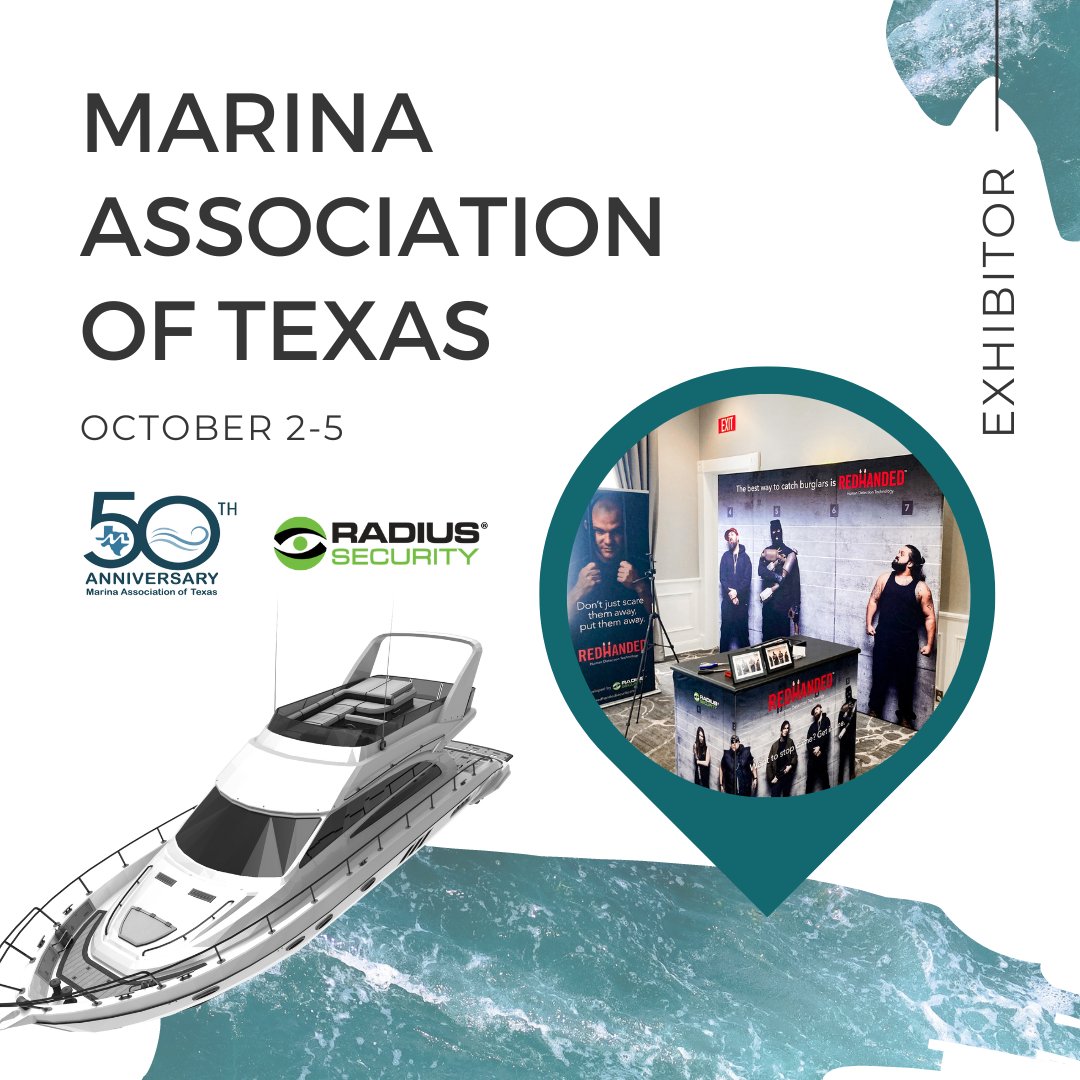 RadiusSecurity's tweet image. All setup and ready to go at the Marina Association of Texas (MAT) 50th Annual Conference and Trade Show which is happening at The Tremont House Hotel in Galveston, Texas, between October 2-5, 2022! 

#marina #texas #security #remoteguarding #boats #ships #radiussecurity