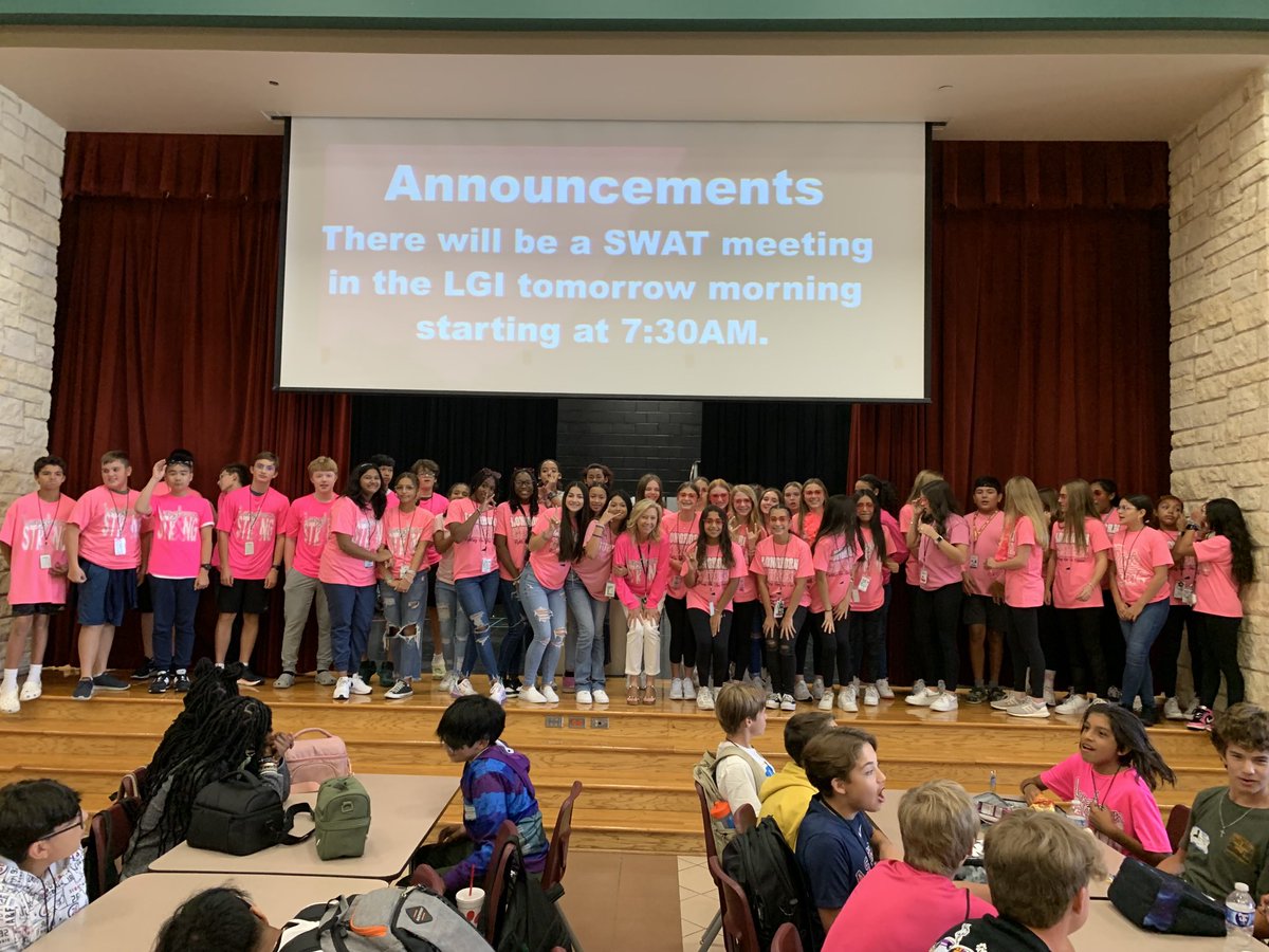 RJHlonghorns's tweet photo. Pink Out Day at ARJH! #RJHGameon https://t.co/8atJ2qxMjp