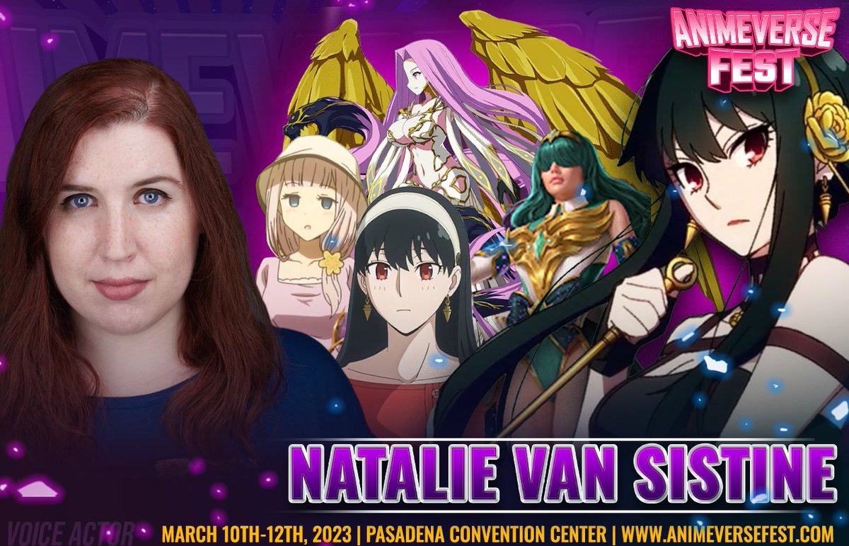 AnimeVerse Fest (@animeversefest) on Twitter photo We are excited to welcome <a href="/nvansistine/">Natalie Van Sistine</a> to AnimeVerse Fest 2023! #spyxfamily animeversefest.com We are excited to welcome <a href="/nvansistine/">Natalie Van Sistine</a> to AnimeVerse Fest 2023! #spyxfamily animeversefest.com