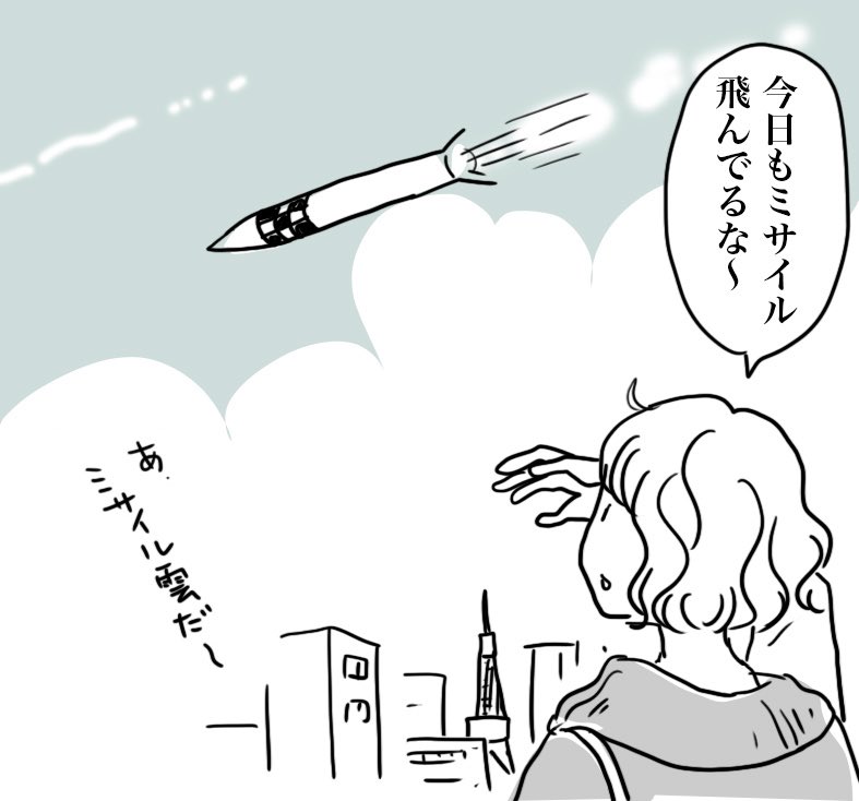 こんなふうに飛行機飛んでるな〜みたいになったらイヤだ。
#ミサイル 