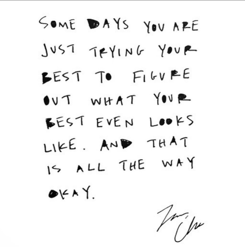I re-read this #cleowade quote a lot in this new chapter of maneuvering two little ones, and going back to work. My best varies but I’m so grateful to be doing it.