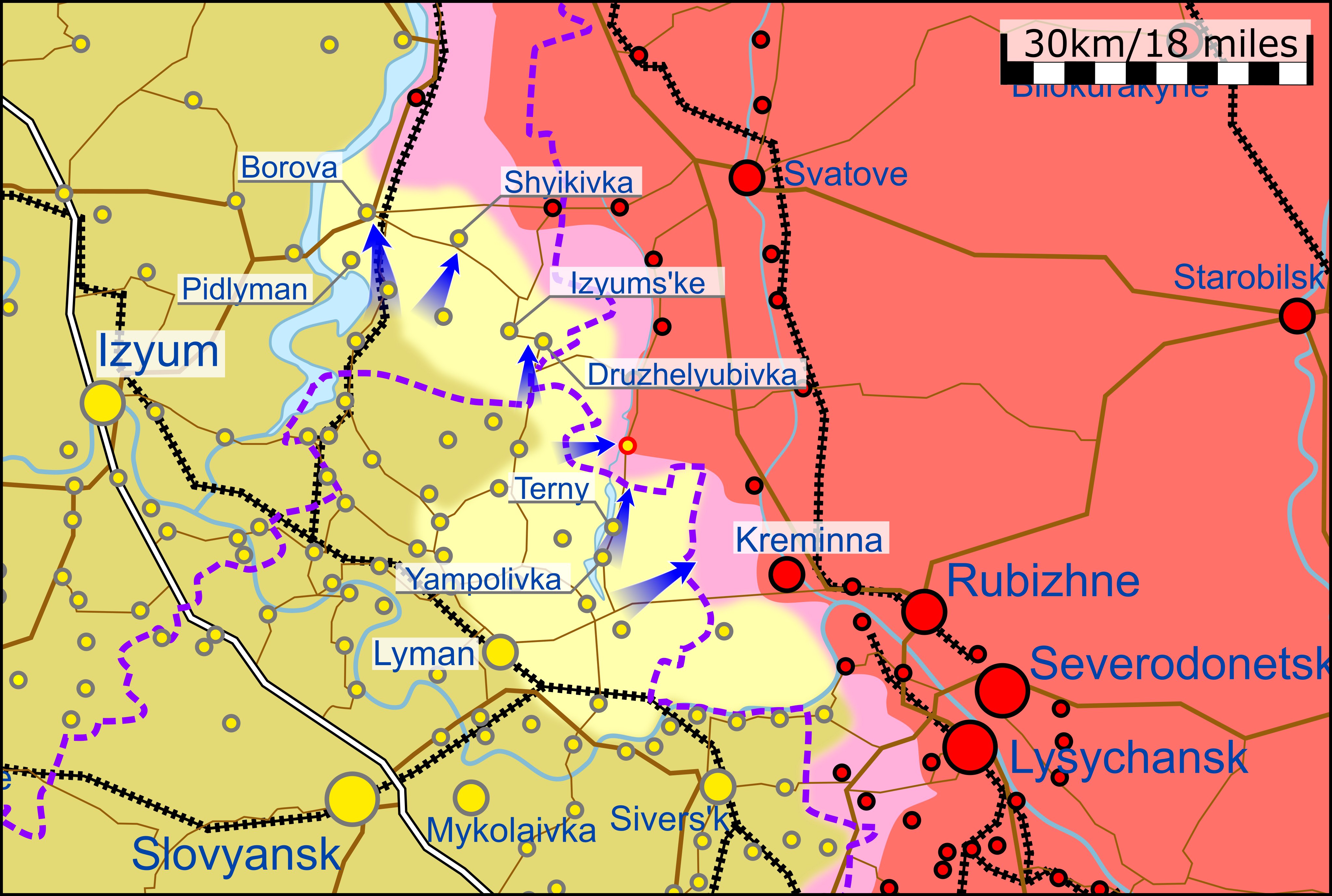 Карта боевых действий на Украине 