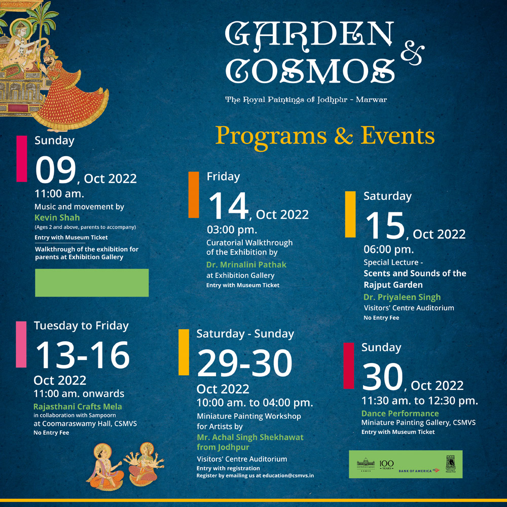 CSMVSmumbai's tweet photo. Join us for a month of fun workshops and activities for kids and adults, organised under our ongoing exhibition, ‘Garden & Cosmos’.
Save this post and zoom in to see how you can register for each of the events.
#csmvs #csmvs100 #gardenandcosmos https://t.co/DxR8QPjw5y