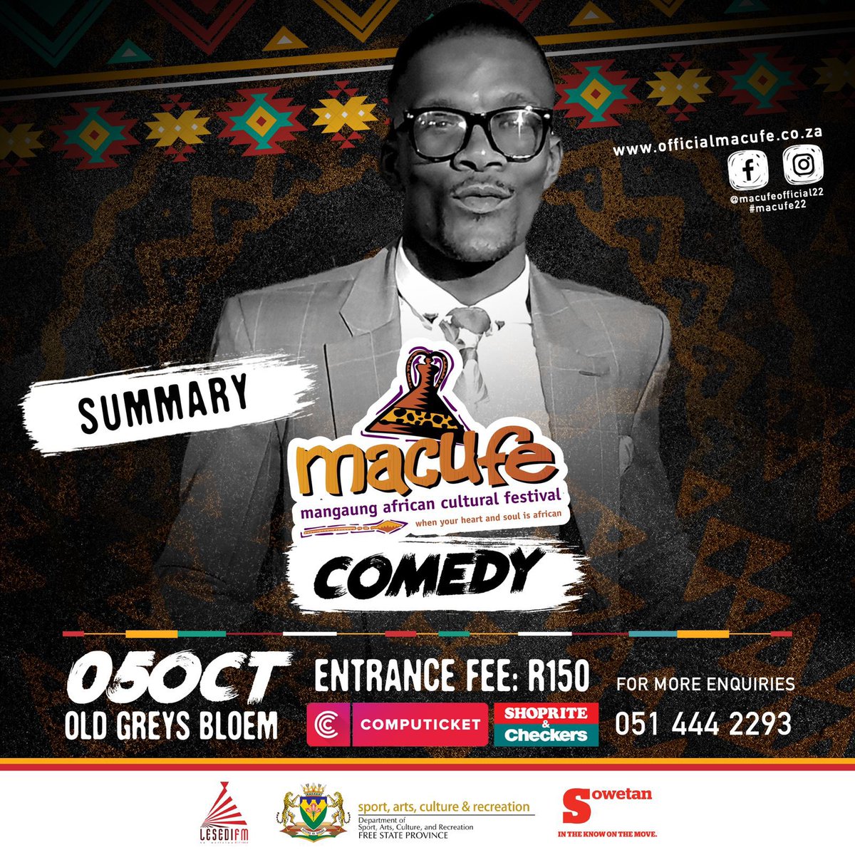 summar_y's tweet image. Dumelang kele hopotsa hore keya Bloemfontein neh..

Tickets Ke R150

#halalamacufe
#macufe22 @MacufeOfficial2