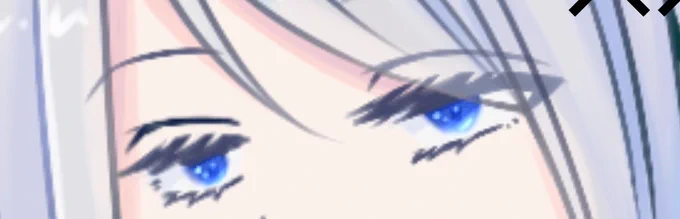 6.最近瞳の部分色塗ったら線消して白目と色馴染ませるようにしてる。なんかこの方が眼球感ある(当社比) 