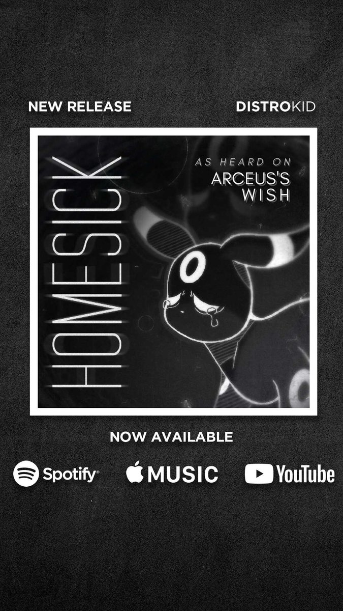 ArceussWish's tweet photo. You've been asking for it, and we heard you!
In the coming days, Homesick will be joining the rest of the chapter one and two tracks up on most streaming services out there so keep an eye out for it!
#distrokid 
https://t.co/Q530UEtmET https://t.co/Btc3ywgHDv