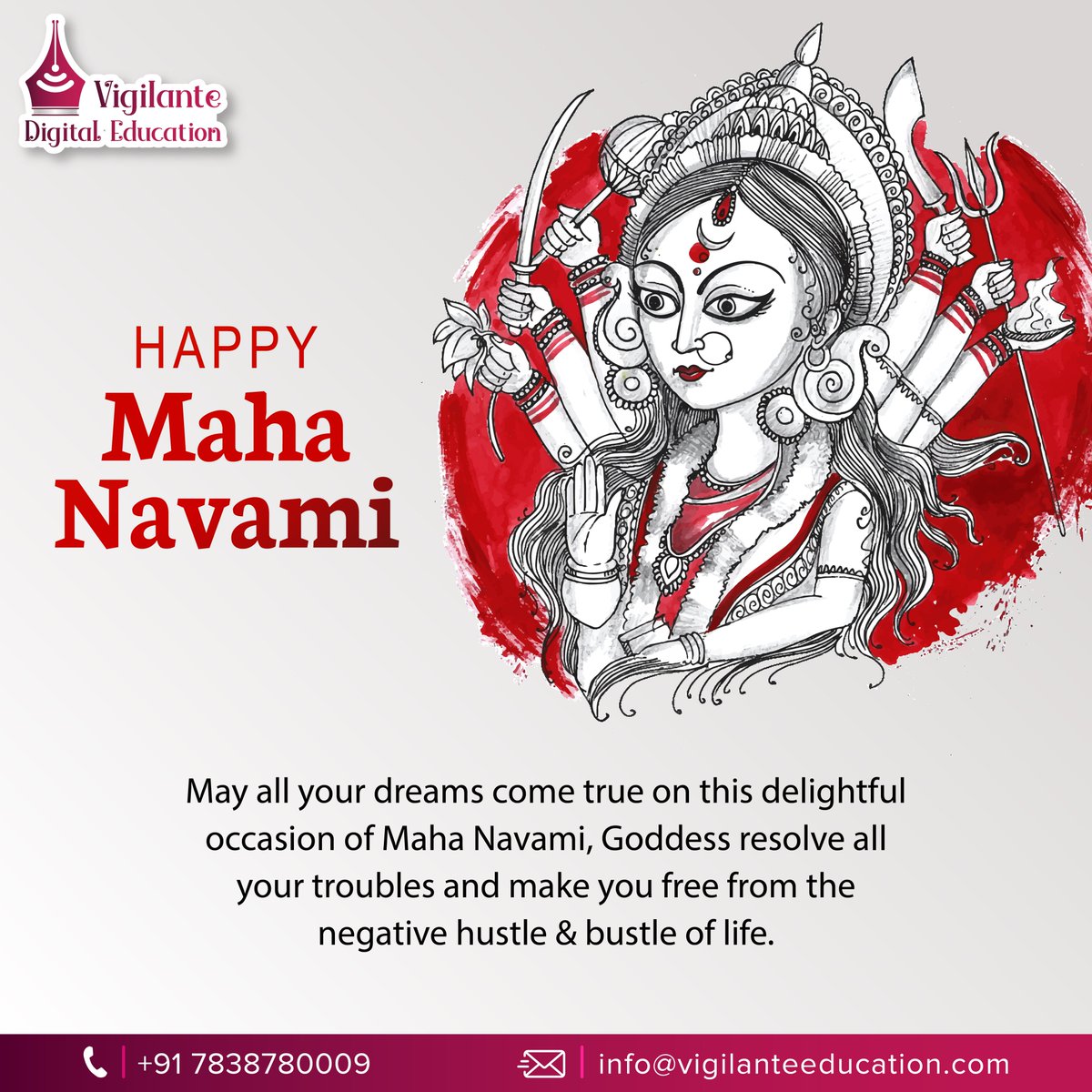 May all your dreams come true on this delightful occasion of Maha Navami, Goddess resolve all your troubles and make you free from the negative hustle & bustle of life.
 
#mahanavami #happynavratri #navratri2022 #navratrispecial #shaktiutsav  #celebrations #festival #happiness