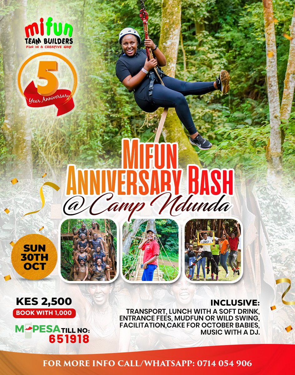 dommy_guru's tweet photo. Thread: Mifun at 5.

5 years ago, October 4th 2017 I came up with the name Mifun Team Builders. Held a meeting with @wiser_ian and @titus_mboya at Naivas Riruta. The two agreed to come in as facilitators. Ian is still with us and now one of our top facilitators. https://t.co/gYdDciA8zI