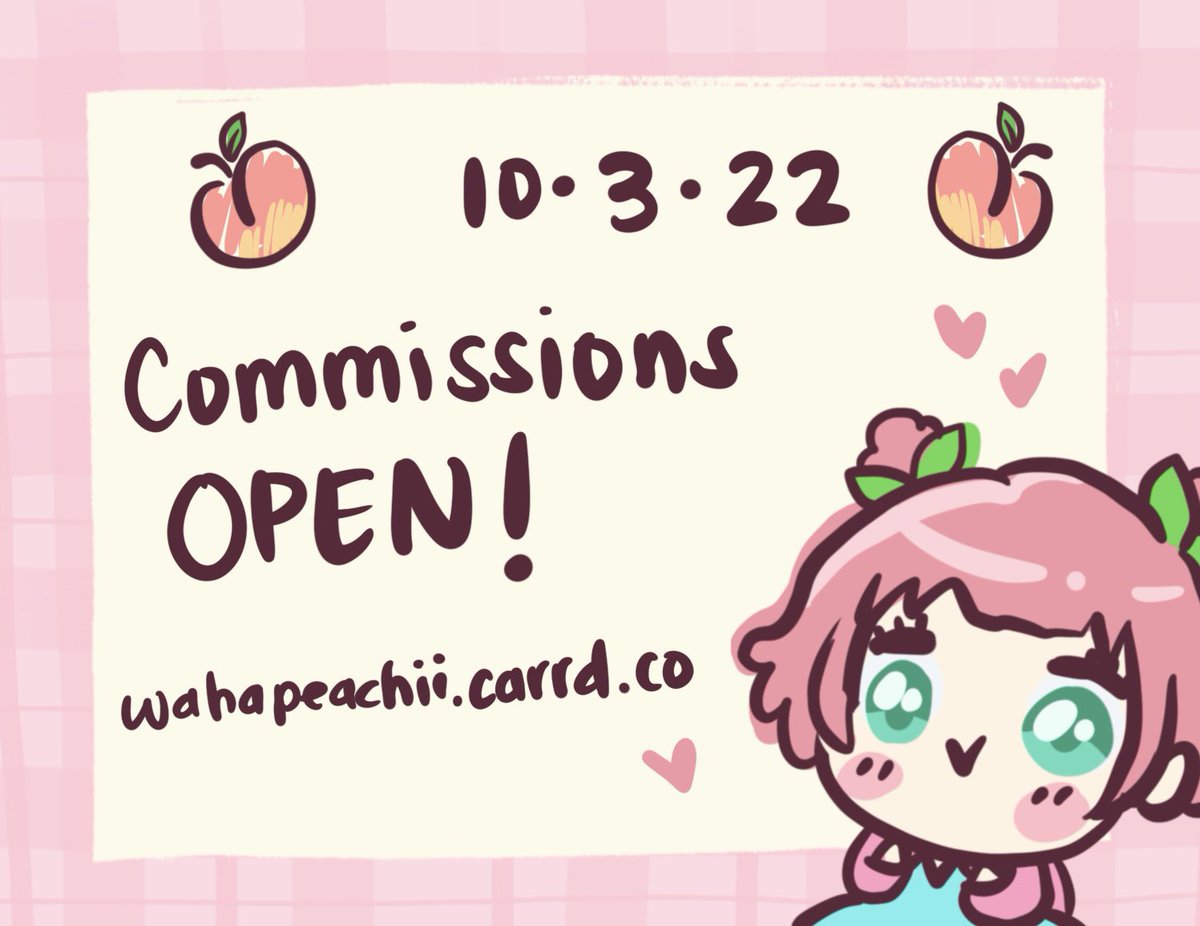 WahaPeachii's tweet photo. My website and commissions are now open!😗 

https://t.co/EAbJs4px73 https://t.co/k8xAG8nljV