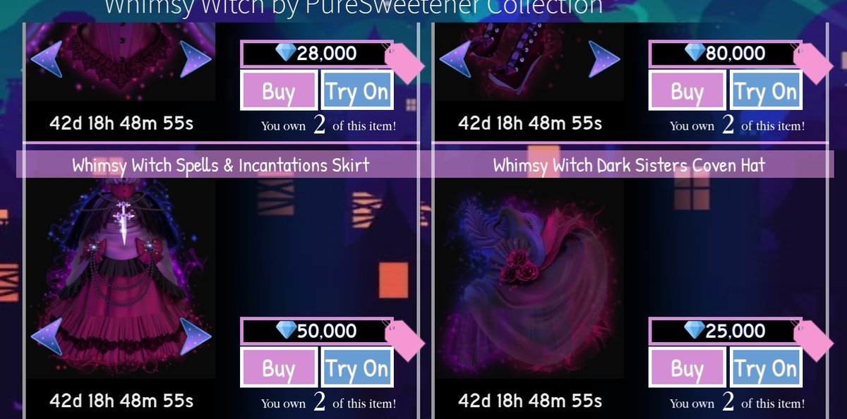 Royale high whimsy witch spells giveaway (new set)

Like👍
Follow me💙
Comment your Rh Halloween outfit 👻
And say done

Will end when Halloween items are tradable 🤭❤️