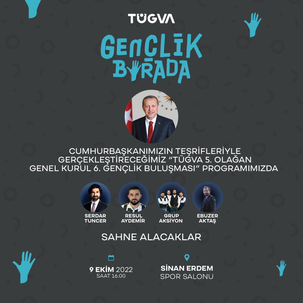 TÜGVA SURUÇ (@tugvasuruc) on Twitter photo Son 5️⃣ gün!
Geri sayım devam ederken sahnemizde yer alacaklar isimler:
🔸<a href="/Yaziyor/">Serdar Tuncer</a>
🔸<a href="/ebuzeraktastr/">Ebuzer AKTAŞ</a>
🔸<a href="/grupaksiyon/">Grup Aksiyon</a>
🔸Resul Aydemir
Bu büyük günde seni de aramızda görmek isteriz! ❤️ Son 5️⃣ gün!
Geri sayım devam ederken sahnemizde yer alacaklar isimler:
🔸<a href="/Yaziyor/">Serdar Tuncer</a>
🔸<a href="/ebuzeraktastr/">Ebuzer AKTAŞ</a>
🔸<a href="/grupaksiyon/">Grup Aksiyon</a>
🔸Resul Aydemir
Bu büyük günde seni de aramızda görmek isteriz! ❤️