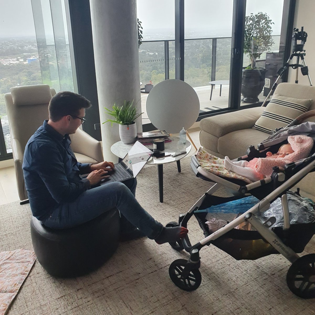 The Modern Dad - putting the "talent" in Talent Academy! Here's our Director, Tom, prepping to present a guest lecture for <a href="/UniofAdelaide/">Uni of Adelaide</a>  while rocking our Chief Cuteness Officer. Proudly a family run business - we love what we do! 

#Business #FamilyOwned #PublicSpeakingCoach