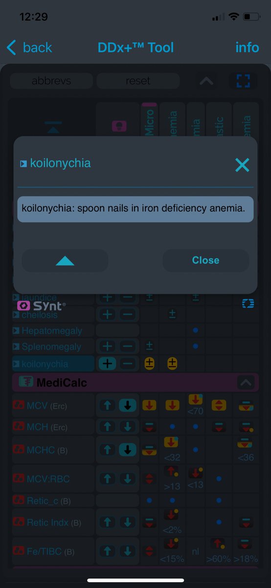 ScyMed's tweet photo. @nihardesai7 @MedTweetorials See all the Signs, Sympt, Labs &amp; Tests of Microcytic ANEMIA in 1 visual field!

Synt® DDx+™ Tool (flowsheet). The most advanced Expert System for Medical Diagnosis Decision Support.
Download it Free (for a few days only) at https://t.co/ViocGmtkQo 

#Synt_App @ScyMed https://t.co/OlzEQwxCvM