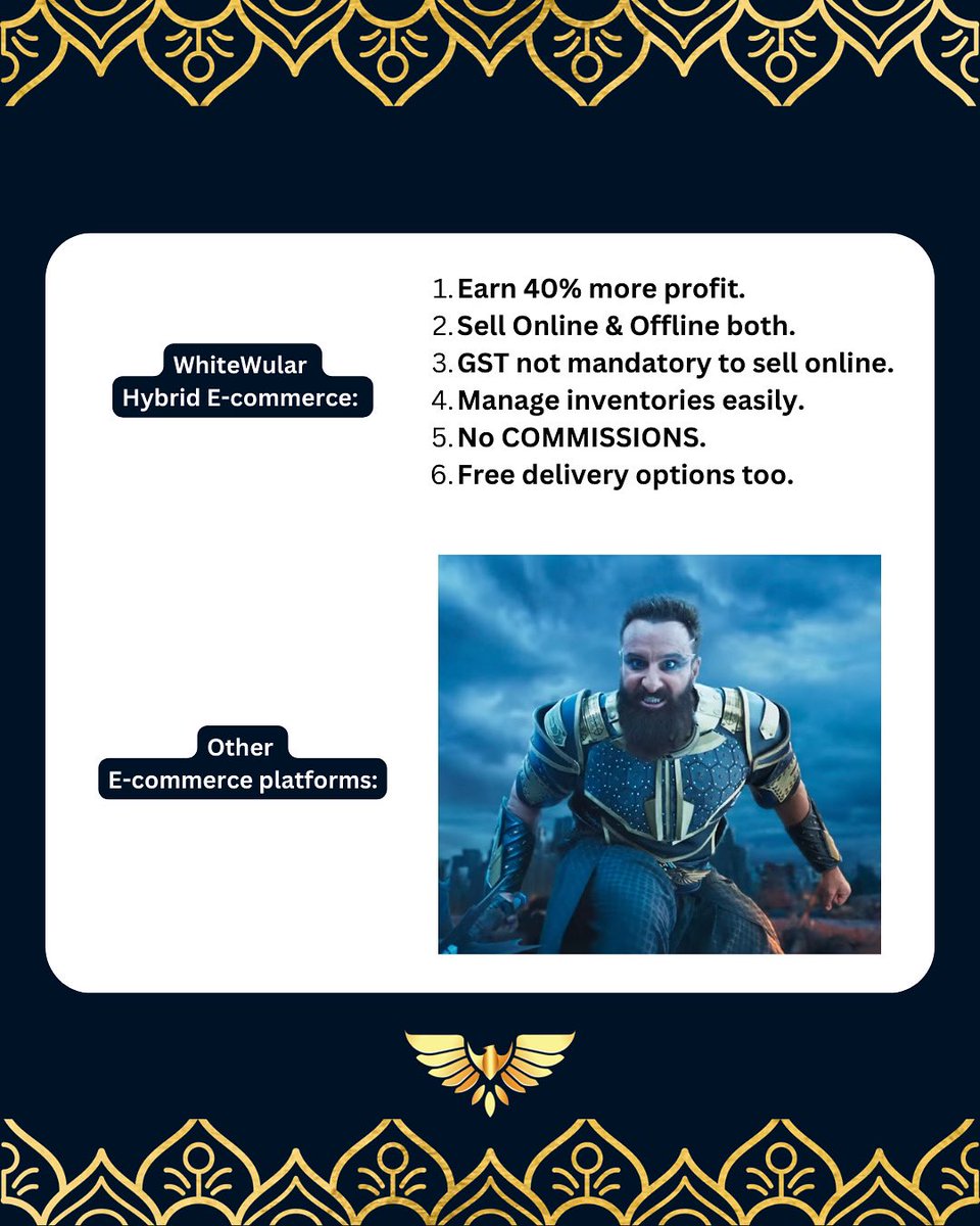 whitewular's tweet photo. Aa gya hai, #White Wular!
#memes #onestopshopforall #dealsindia #omraut #onestopshoponline #moreprofits #b2bcompany
#Ecommercebusiness #saifalikhan
#Onlineofflinestore #prabhas
#Meme #storepickups #hybridecommere #oZochannel #kritisanon #adipurush
#Funnypost https://t.co/ZLF3fygDav