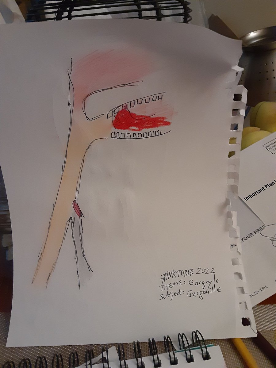 #Inktober2022. Theme: Gargoyle. Subject: Gargouille.