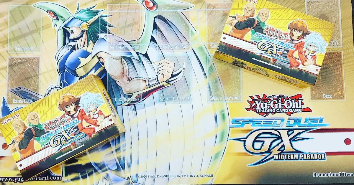 Fanboygamingcom's tweet photo. This Sunday is our Yugioh Speed Duel GX Midterm Paradox draft tournament signups start at 12pm tournament at 1pm. #Yugioh #yugiohtournament #yugiohdeck #speedduel #midtermparadox #tcg #Yugiohots https://t.co/SRXncDDYsZ